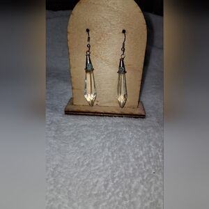Vintage Clear Crystal Quartz Drop Earrings